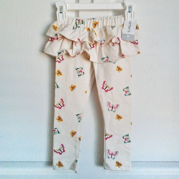 NWT Carter's Butterfly Ruffle French Terry Pants - Picture 2 of 3
